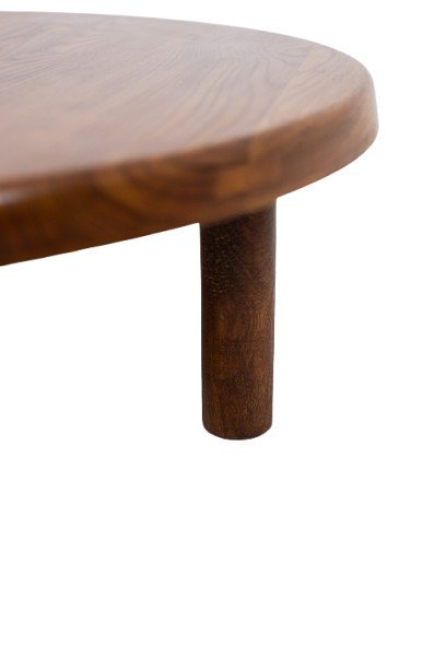 Image 1 of Pierre Chapo. Table basse en orme massif blond. Années 1970.