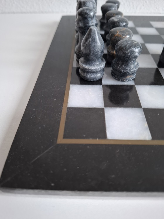 Image 1 of Marble Chess Game With Chess Figures