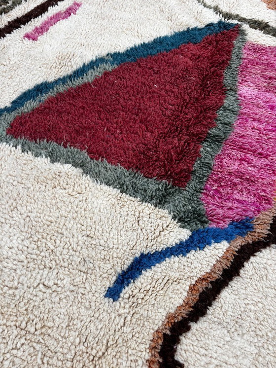 Image 1 of Kleurrijk Berber Marokkaans Beni Ourain wollen tapijt 220x310 cm - Berber Marokkaans tapijt