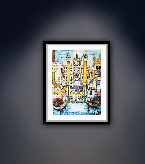 Image 1 of Linnea Pergola: "Cuatro caballos de San Marcos". Giclée, firmada a mano. Edición 28/50, 2019.