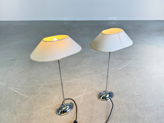 Image 1 of Set di 2 lampade cromate lampada da tavolo stile antico lampada da terra vintage