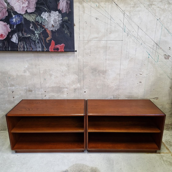 Image 1 of Set of 2 Lowboards Low Cabinets TV Cabinet 1970s