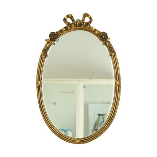 French Oval Mirror with Bow Louis XVI