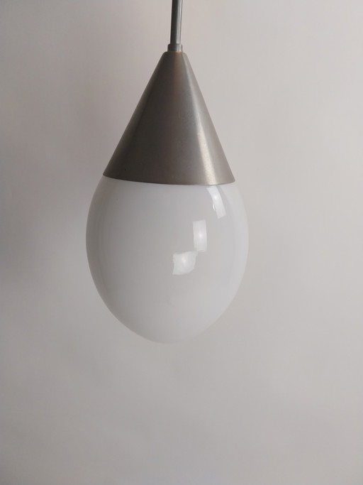 1 x Set Giso Drop Lamps in Opal White 1970s – hanglampen, Glass, Metal, Vintage (photo 2 of 8)