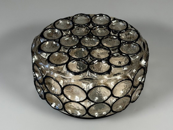 Image 1 of Lampada da soffitto anni '60/'70, Plafoniere, Glashütte Limburg, Germania, vetro e metallo