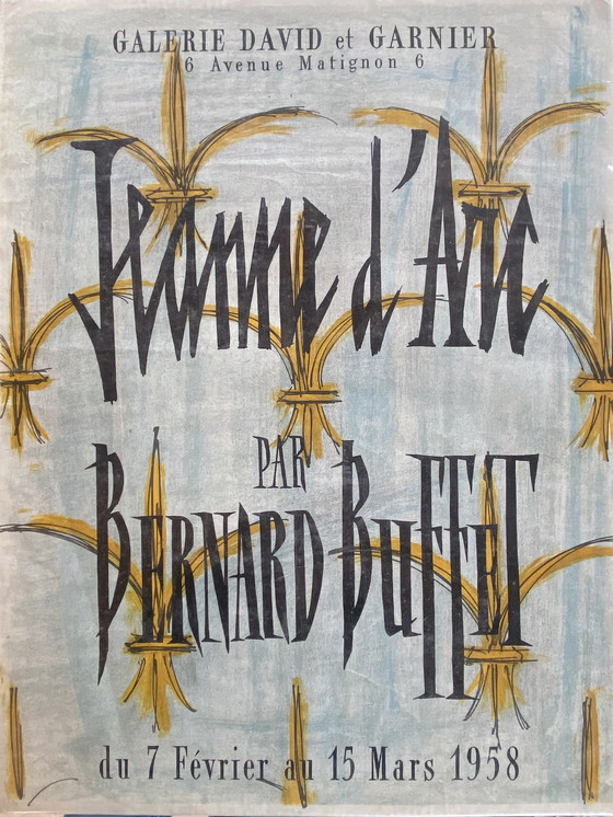 Image 1 of Manifesto litografico della mostra su Giovanna d&#39;Arco di Bernard Buffet