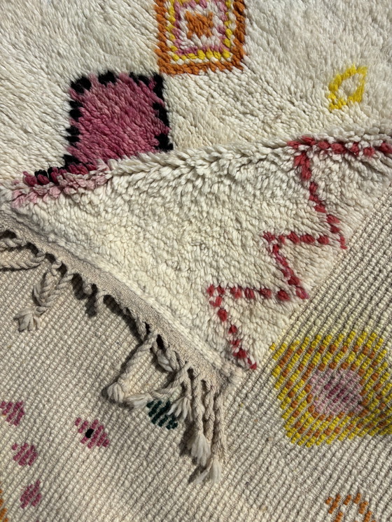 Image 1 of Handgemaakt Marokkaans Mrirt Wollen Vloerkleed 190x220 cm - Kleurrijk Boheems Berber Design