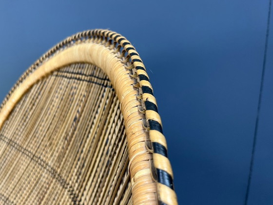 Image 1 of Fauteuil paon vintage en osier, années 1970