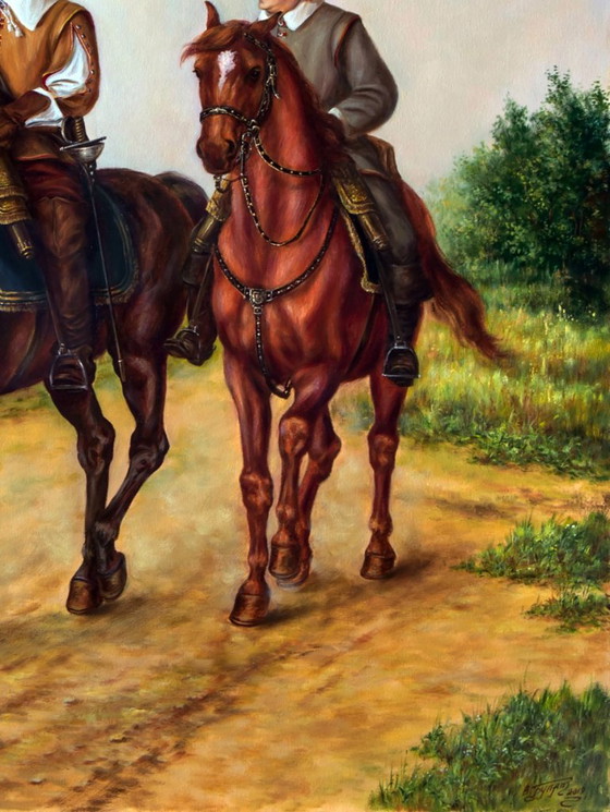 Original Oil Painting Provincial Air - Based on A. Dumas's "The Three Musketeers" – Paintings & Drawings (photo 7 of 7)
