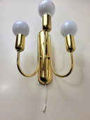 Vintage brass Hollywood Regency style wall lamps by Sölken Leuchten