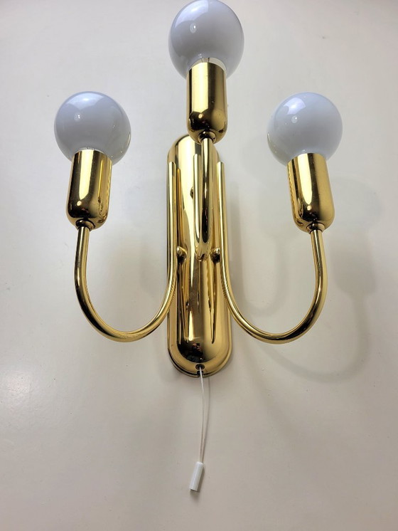 Image 1 of Lampade da parete vintage in ottone in stile Hollywood Regency di Sölken Leuchten