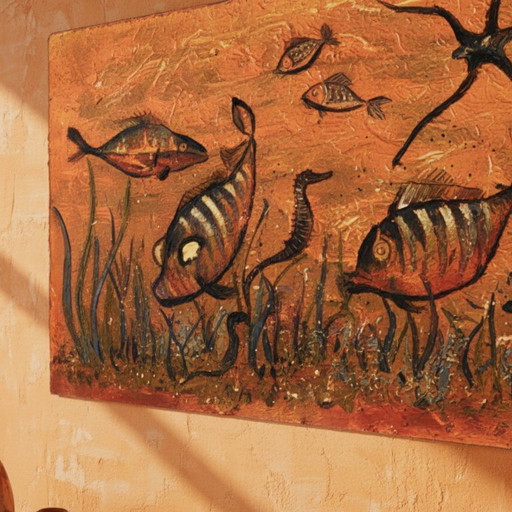 Flying Fish, Textile Painting, 1974