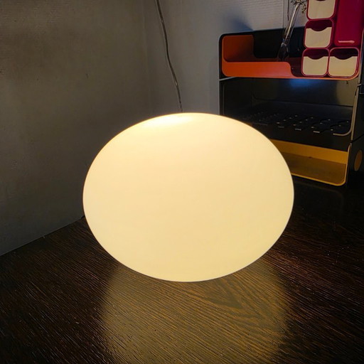 Vintage Glazen Tafellamp Matglas/ Opaline Glas
