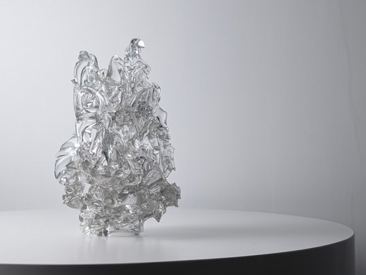 Sculpture en cristal et corail, René Roubicek, République tchèque, années 1960