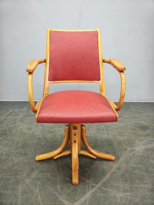 Ligna Adjustable Swivel Office Chair, Czechoslovakia, 1950s