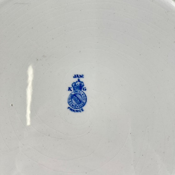 Image 1 of Fuente redonda grande Terre de Fer KG Lunéville, modelo "Jane", azul, 1890-1915