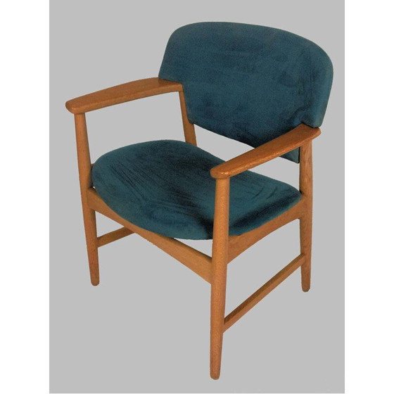 Image 1 of Vintage oak office chair by Ejner Larsen and Axel Bender Madsen for Fritz Hansen 1955