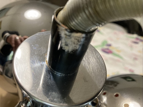 Image 1 of Chrome-plated Metal Hanging Lamp, Italian Work, 70s, Flower Shape, Interior, Orange, Attributed to Goffredo Reggiani