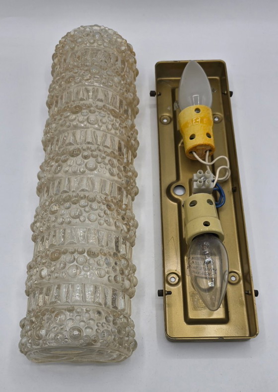 Image 1 of Par de apliques de pared de cristal con burbujas, Limburgo, Alemania, 1960/70