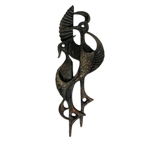 Decoración de pared de resina Ars Munda con dos pájaros, años 70