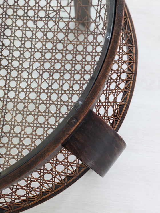 Image 1 of Gustavo Pulitzer Finali - Coffee Table - Wood, Glass, Vienna Straw