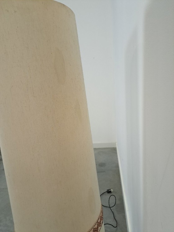 Image 1 of Braune Keramiklampe von Besigheimer Leuchten mit beleuchtetem Sockel