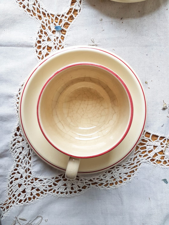 Image 1 of Vintage aardewerk 5 persoons koffie servies