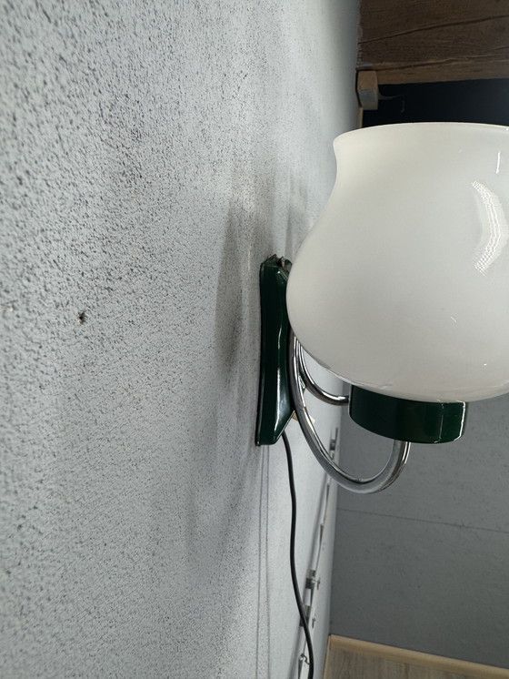 Image 1 of Applique murale vintage avec double abat-jour en verre - pleine de caractère et unique