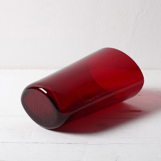 Image 1 of Ruby Red Mid-Century Vase: Vintage Reijmyre Glasbruk, Sweden