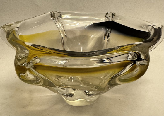 Image 1 of Signed studio glass bowl - Max Verboeket for Kristalunie Maastricht