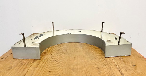 Image 1 of Large Vintage Grey Iron Facade Letter C , 1970s