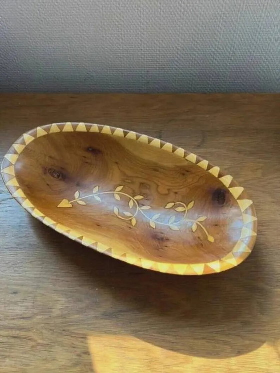 Ciotola per frutta orientale fatta a mano in legno di tuia - intarsio vintage, Ciotole, Marrone (foto 8 di 10)