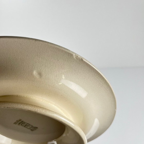 Image 1 of Piatto da portata con piedistallo Longwy, inizio XX secolo, decorazione floreale