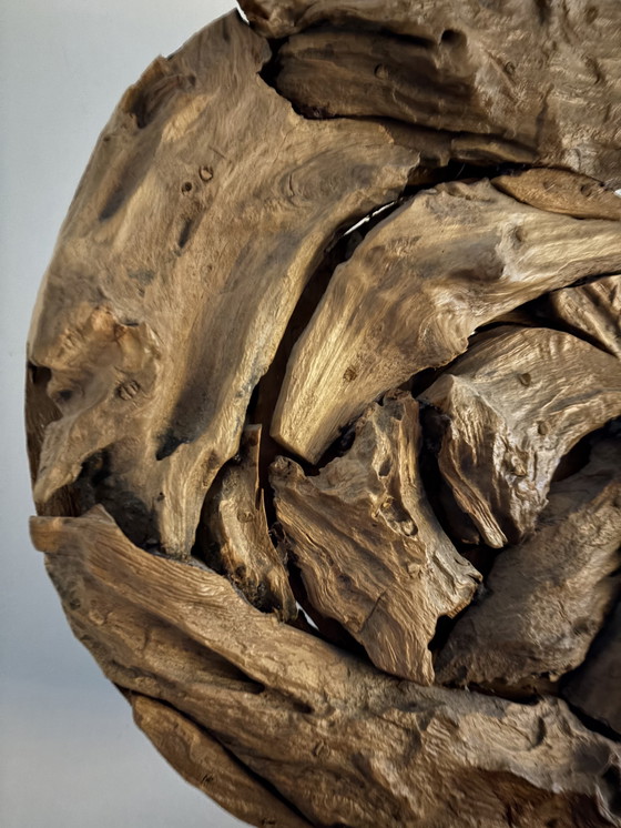 Image 1 of Teak wood sculpture on a stand - root wood designer object (decoration)