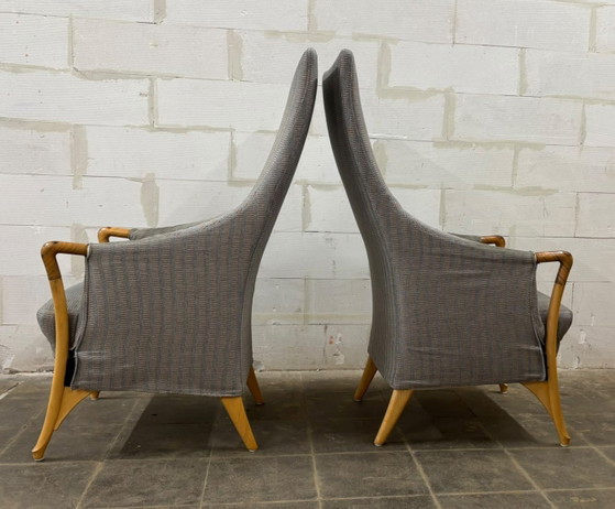 Giorgetti Progetti 63240 # Umberto Asnago Años 80 – Sillones, Textile, Wood (photo 3 of 8)