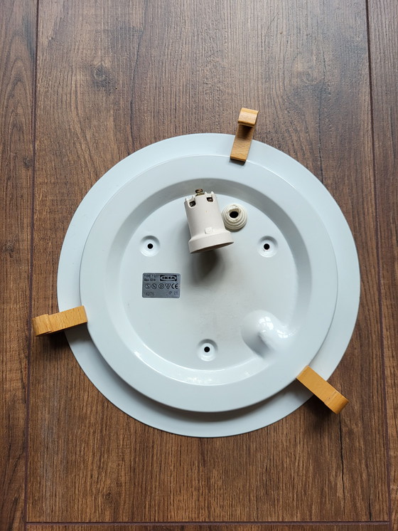 Image 1 of Vintage Ikea ceiling lamp opaline white glass 1990s.