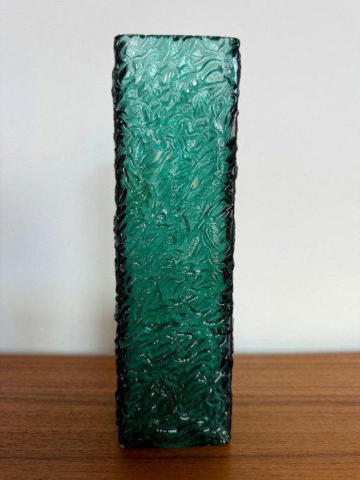 Mid-Century Scandinavian Brutalist Vase – vazen, Glass (photo 2 of 6)
