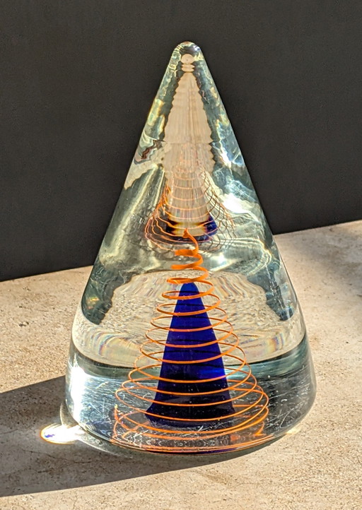 Metalldurchsichtige Glasskulptur/ Glaskunst