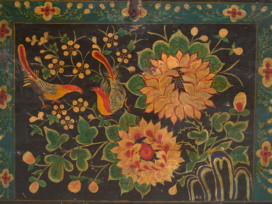 Antique painted Chinese trunk in pine wood – China, circa 1900 – Storage cabinet (photo 40 of 40)
