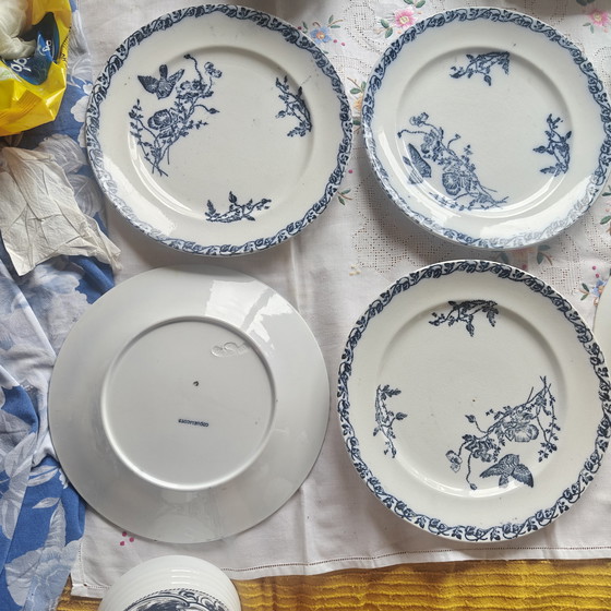 Image 1 of 🪻 Vajilla antigua Sarreguemines "Coquelicots" de 9 piezas — Herencia francesa