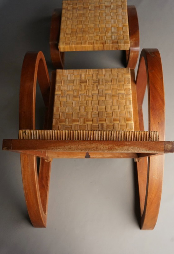 Image 1 of Vintage Lounge Chair and Ottoman by Francis Jourdain, 1920s