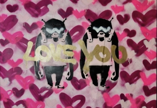 Timo Wedell (1994) – Flitterwochen Like Banksy – XL Original Artwork