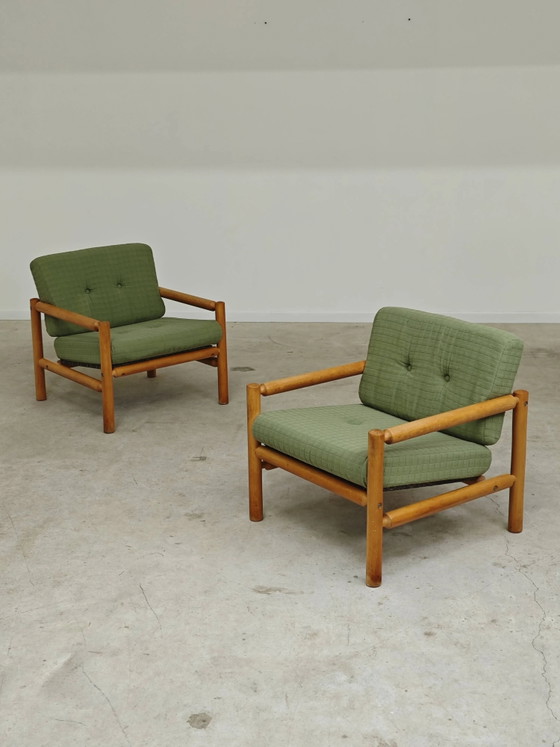 Complete modernist green chalet living room, Czechoslovakia 1970. – Lounge sets, Wood, Mid Century Modern (photo 3 of 9)