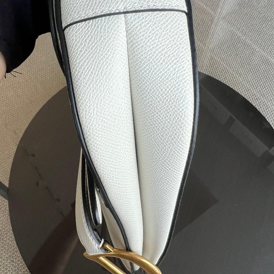 Image 1 of DIOR SADDLE MEDIUM - PELLE DI VITELLO GRANATA BIANCO ORO FINITURE