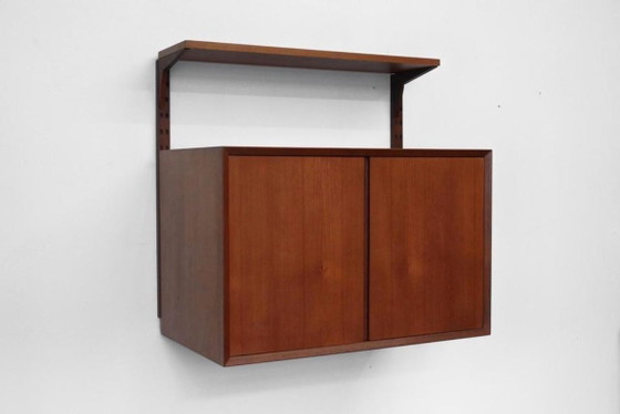 1/6 Poul Cadovius Royal System Cabinet Shelf Teak 1960s, Shelving unit, Metal, Wood, Brown, Vintage (photo 12 of 20)