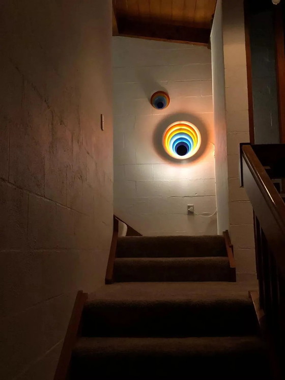 Image 1 of Jo Hammerborg "Diskos" Wall Pop Art Light for Fog & Morup, Danemark 1970 Space Age Mid-Century Modern