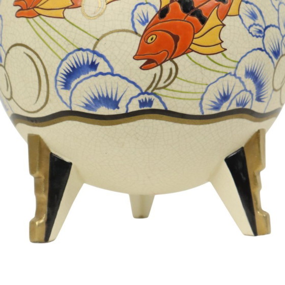 Image 1 of Rare Art Deco Vase Fish Orchids