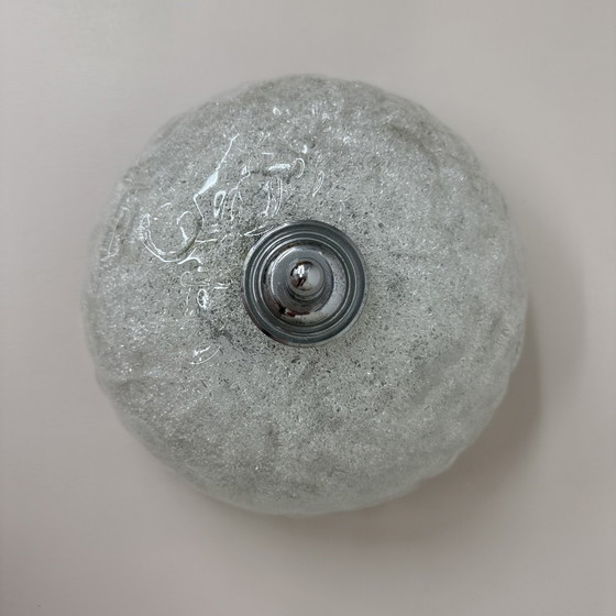 Image 1 of Vintage matglazen plafondlamp , jaren 1970