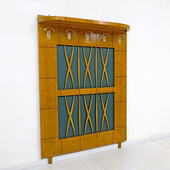 Image 1 of Italienischer Art-Deco-Garderobenständer aus Ahorn im Stil von Paolo Buffa, 1950er Jahre