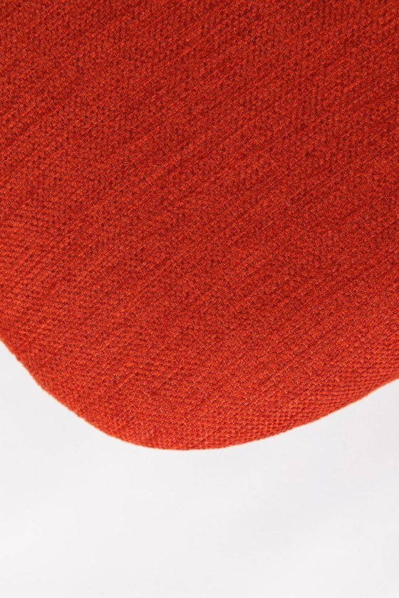 Image 1 of Satz von 4 dänischen Esszimmerstühlen - Teak & Eiche, 1960er Jahre, rot-orange gepolstert